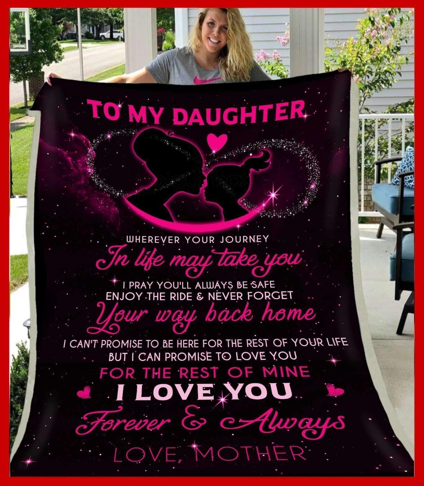 Daughter Mother Wherever Your Journey In Life May Take You Sherpa Fleece Blanket