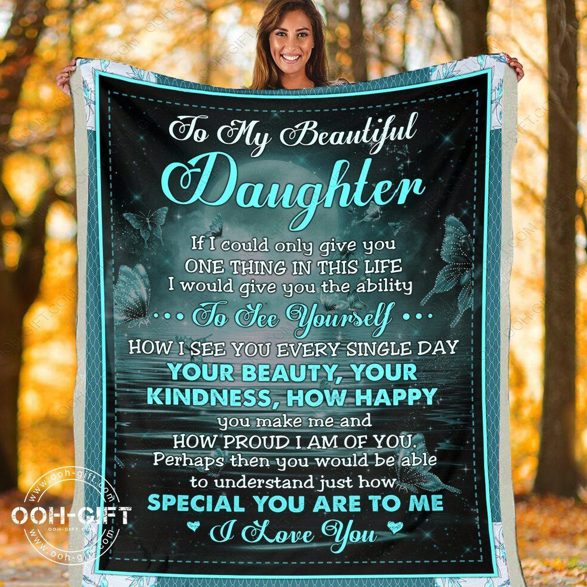 Daughter My Beautiful Daughter Sherpa Fleece Blanket