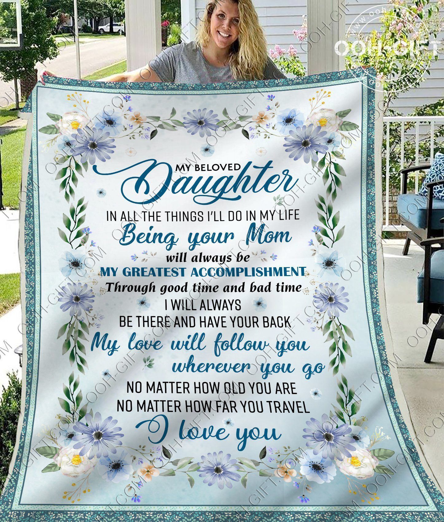 Daughter My Beloved Daughter Sherpa Fleece Blanket