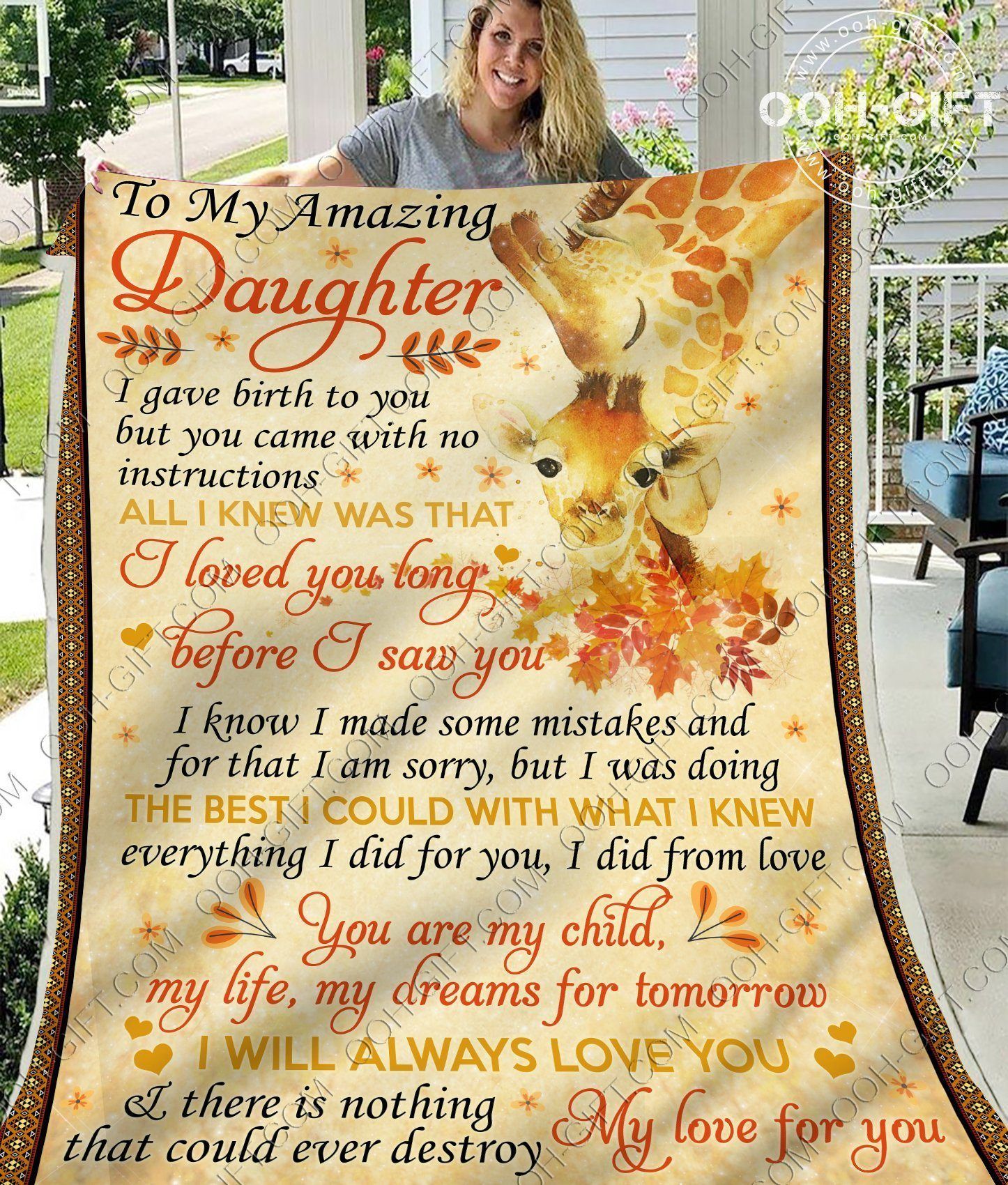 Daughter My Child Sherpa Fleece Blanket