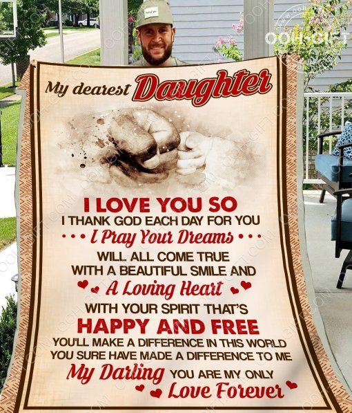 Daughter My Dearest Sherpa Fleece Blanket