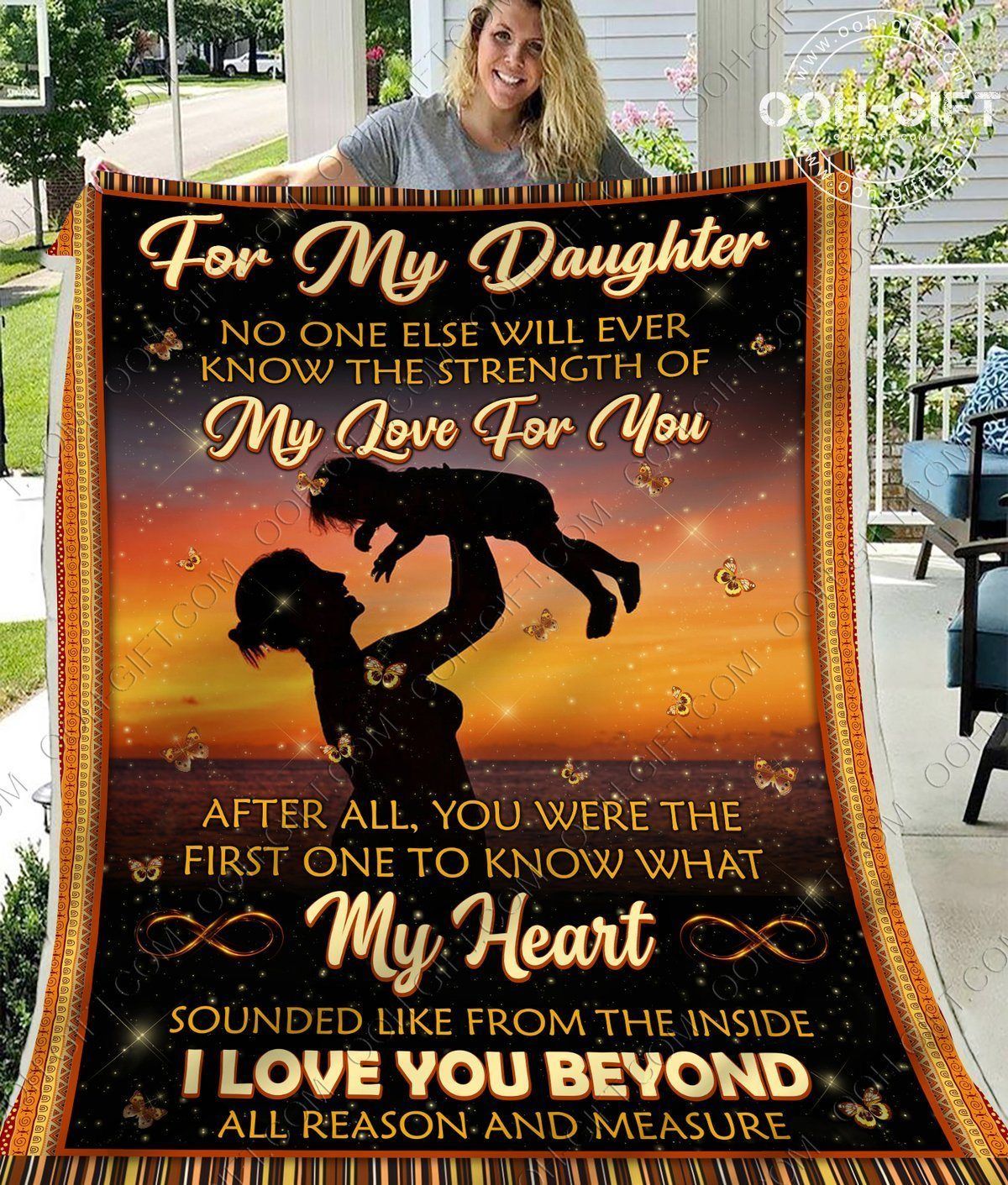 Daughter My Heart Sherpa Fleece Blanket