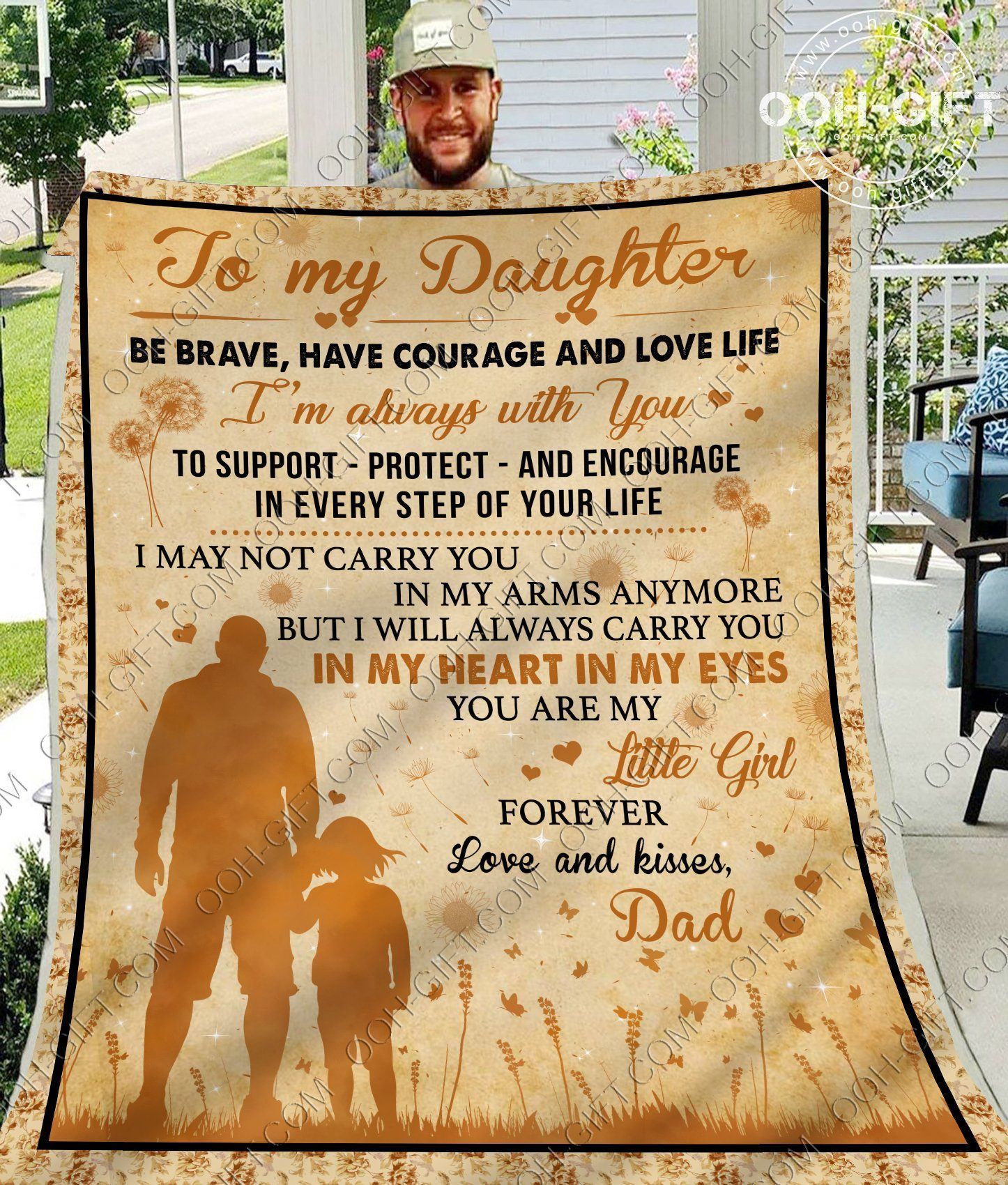 Daughter My Little Girl Sherpa Fleece Blanket