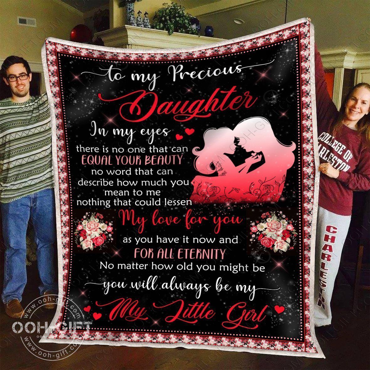 Daughter My Little Girl Sherpa Fleece Blanket