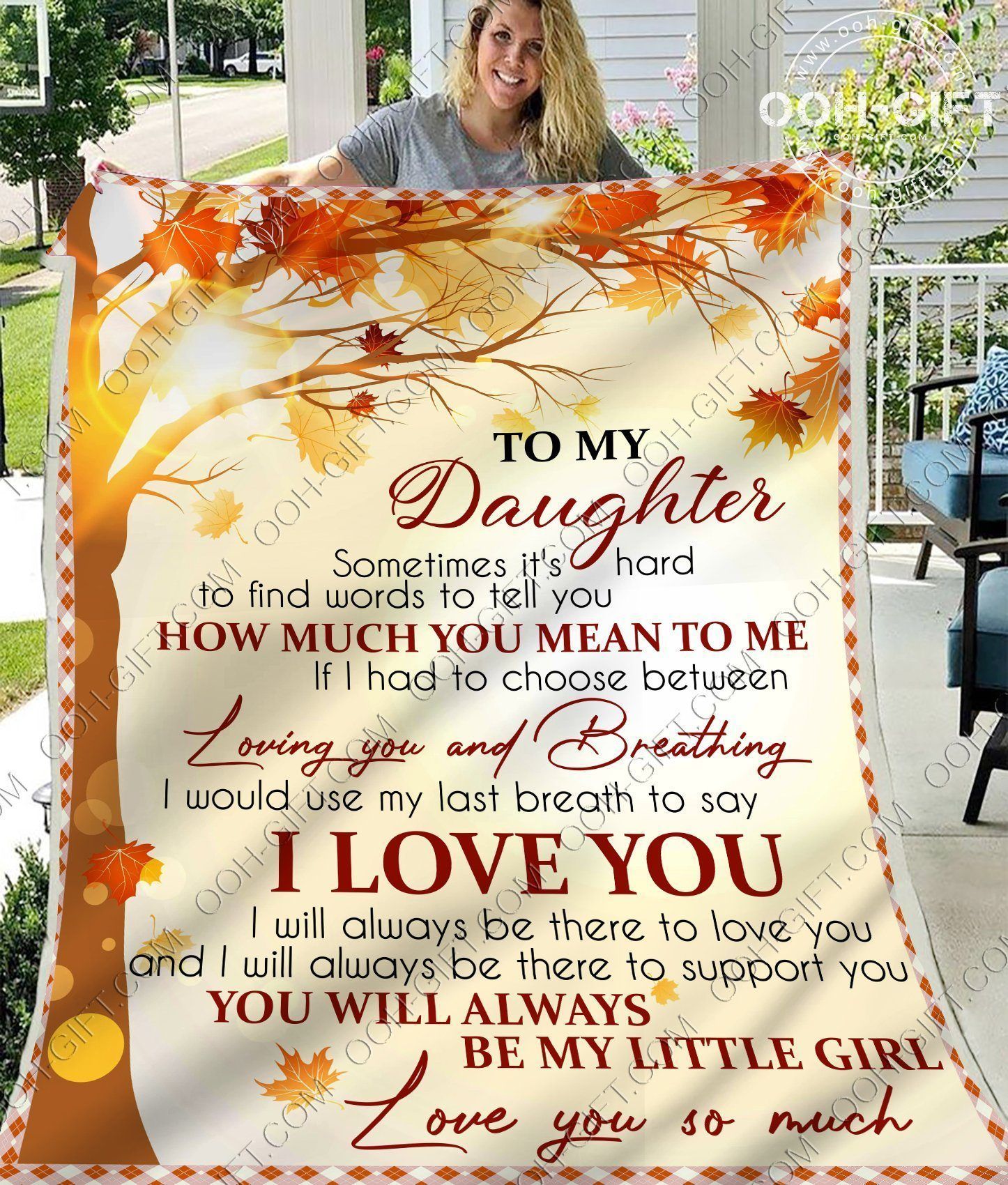 Daughter My Little Girl Sherpa Fleece Blanket