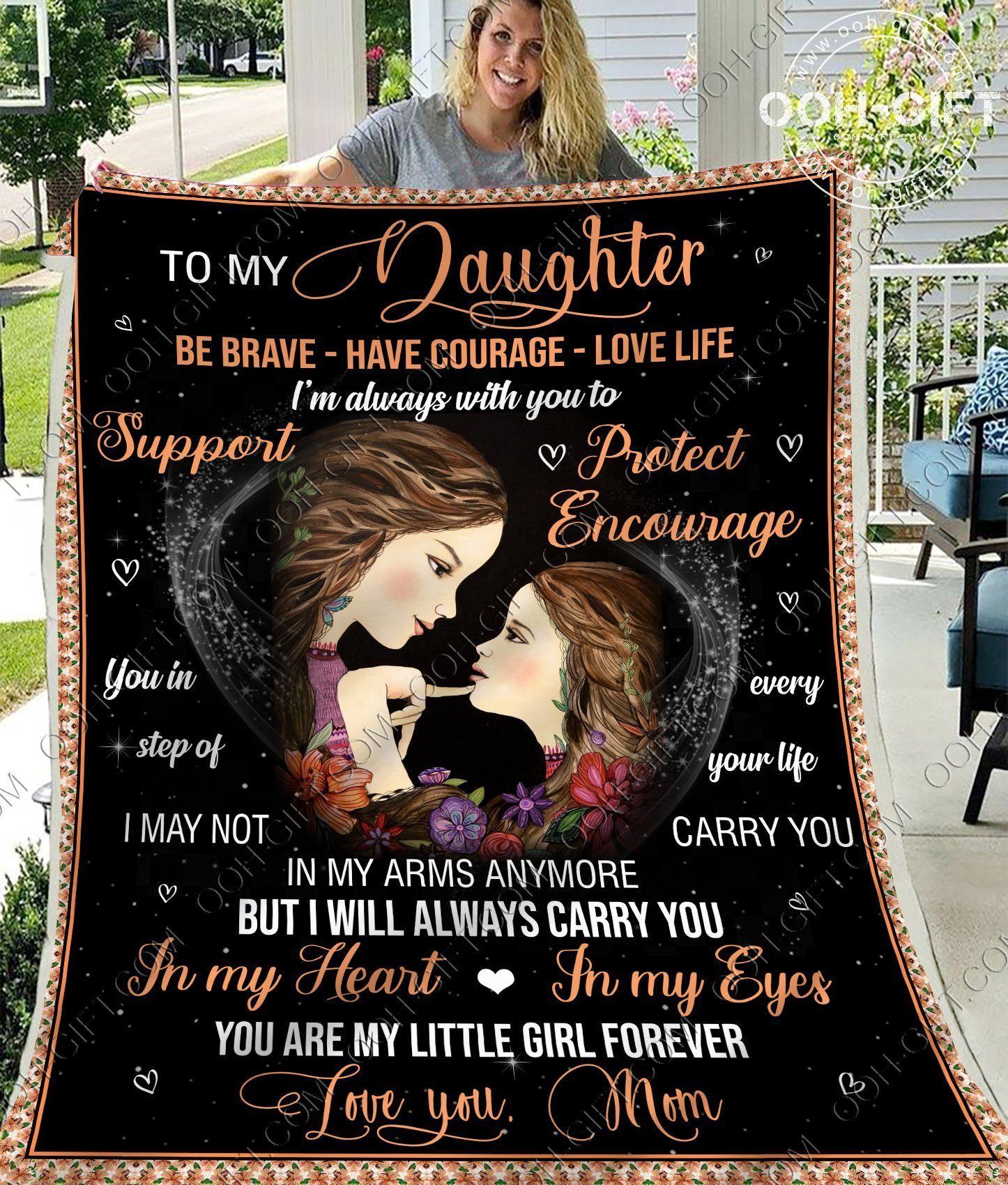 Daughter My Little Girl Forever Sherpa Fleece Blanket