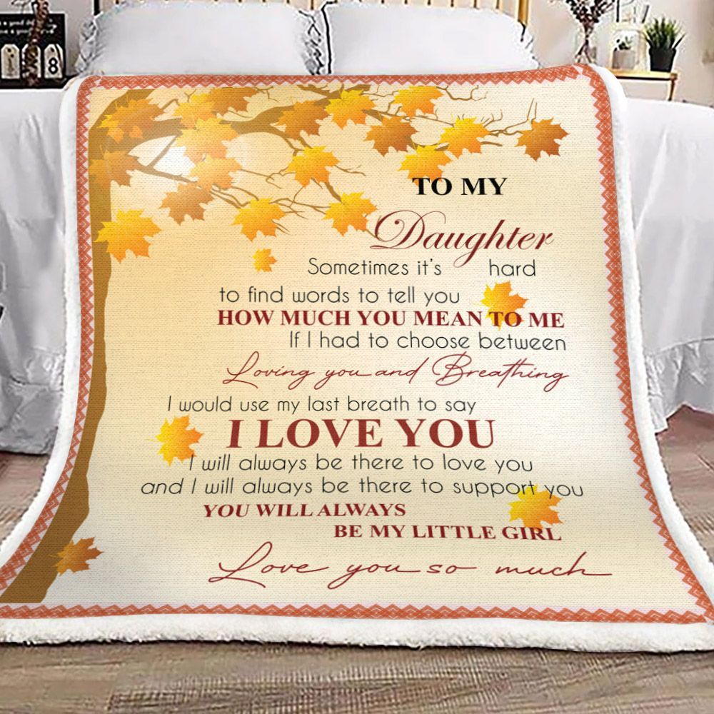 Daughter My Little Girl Home Garden Linens Sherpa Fleece Blanket