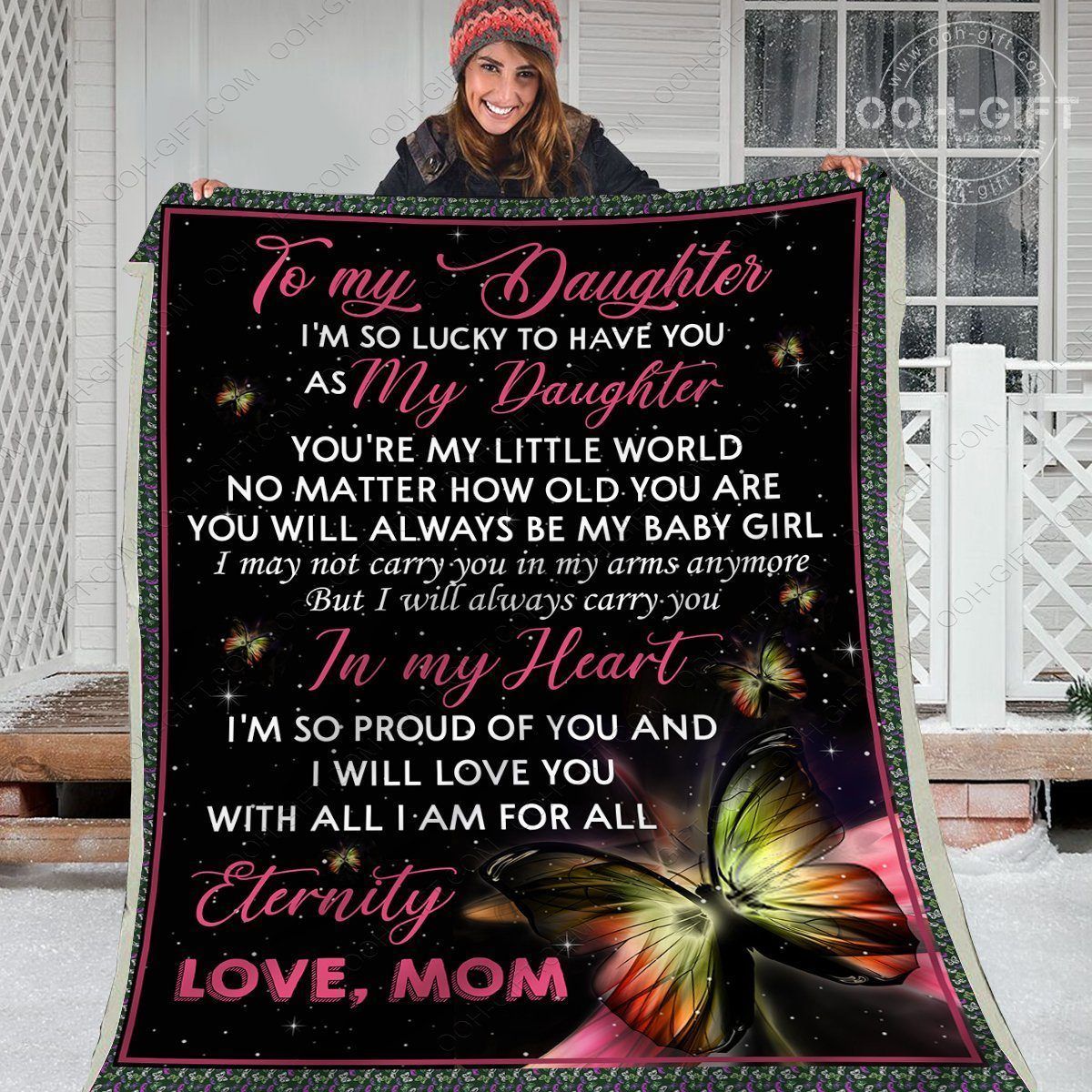 Daughter My Little World Sherpa Fleece Blanket