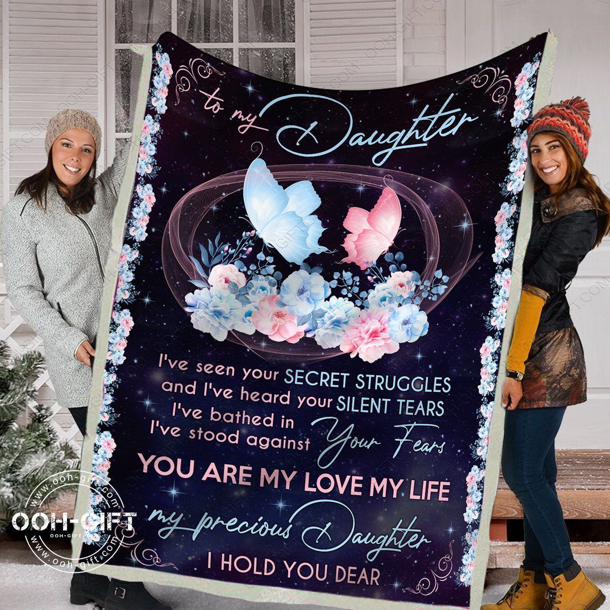 Daughter My Love My Life Sherpa Fleece Blanket