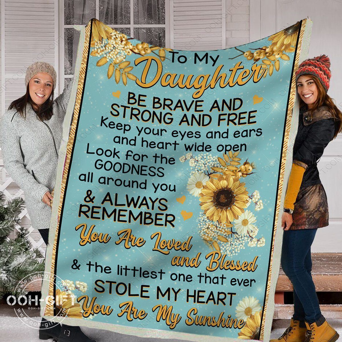 Daughter My Sunshine Sherpa Fleece Blanket