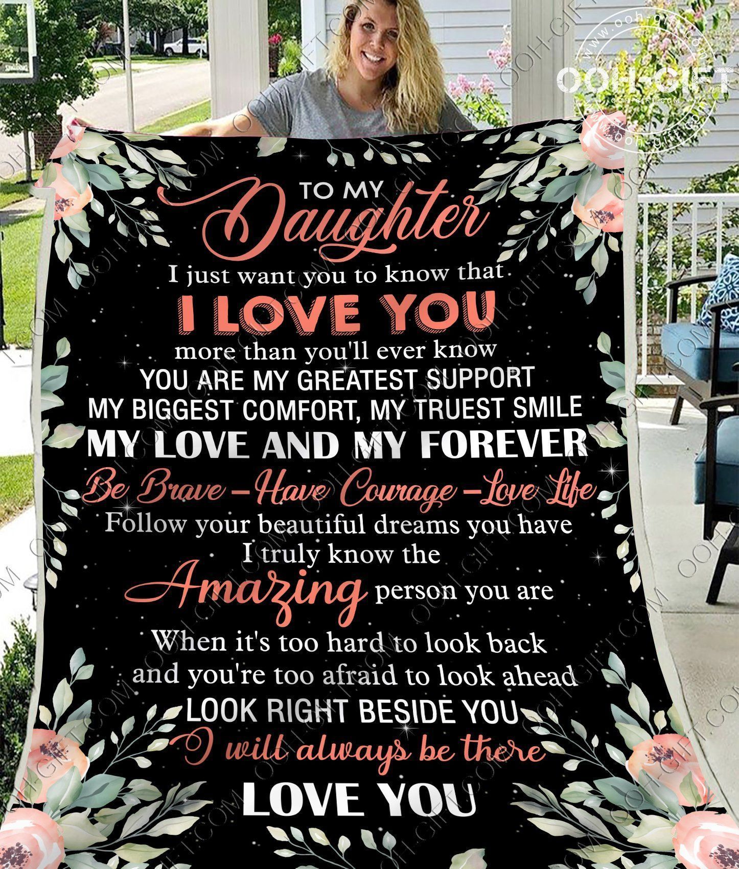 Daughter My Truest Smile Sherpa Fleece Blanket