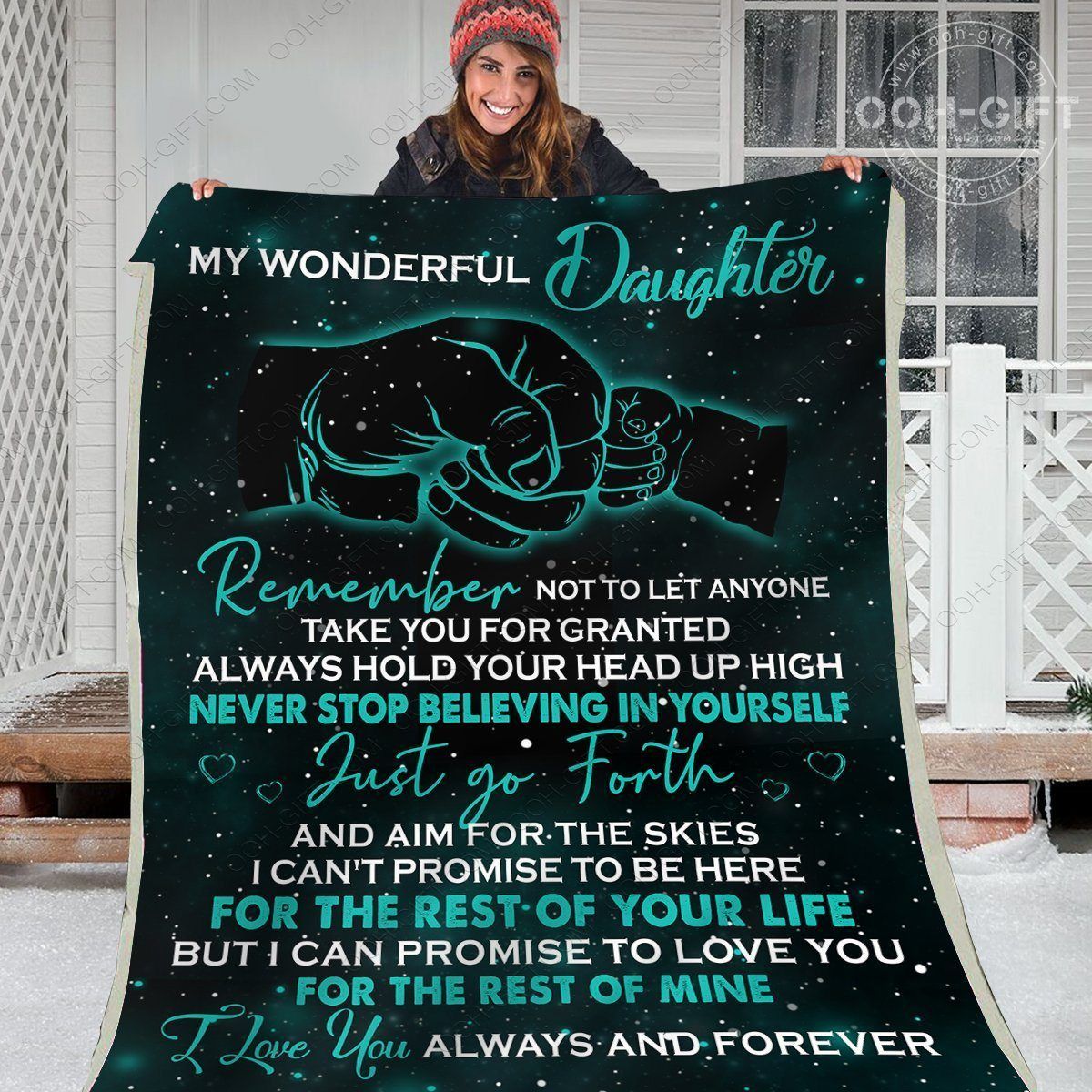 Daughter My Wonderful Daughter Sherpa Fleece Blanket