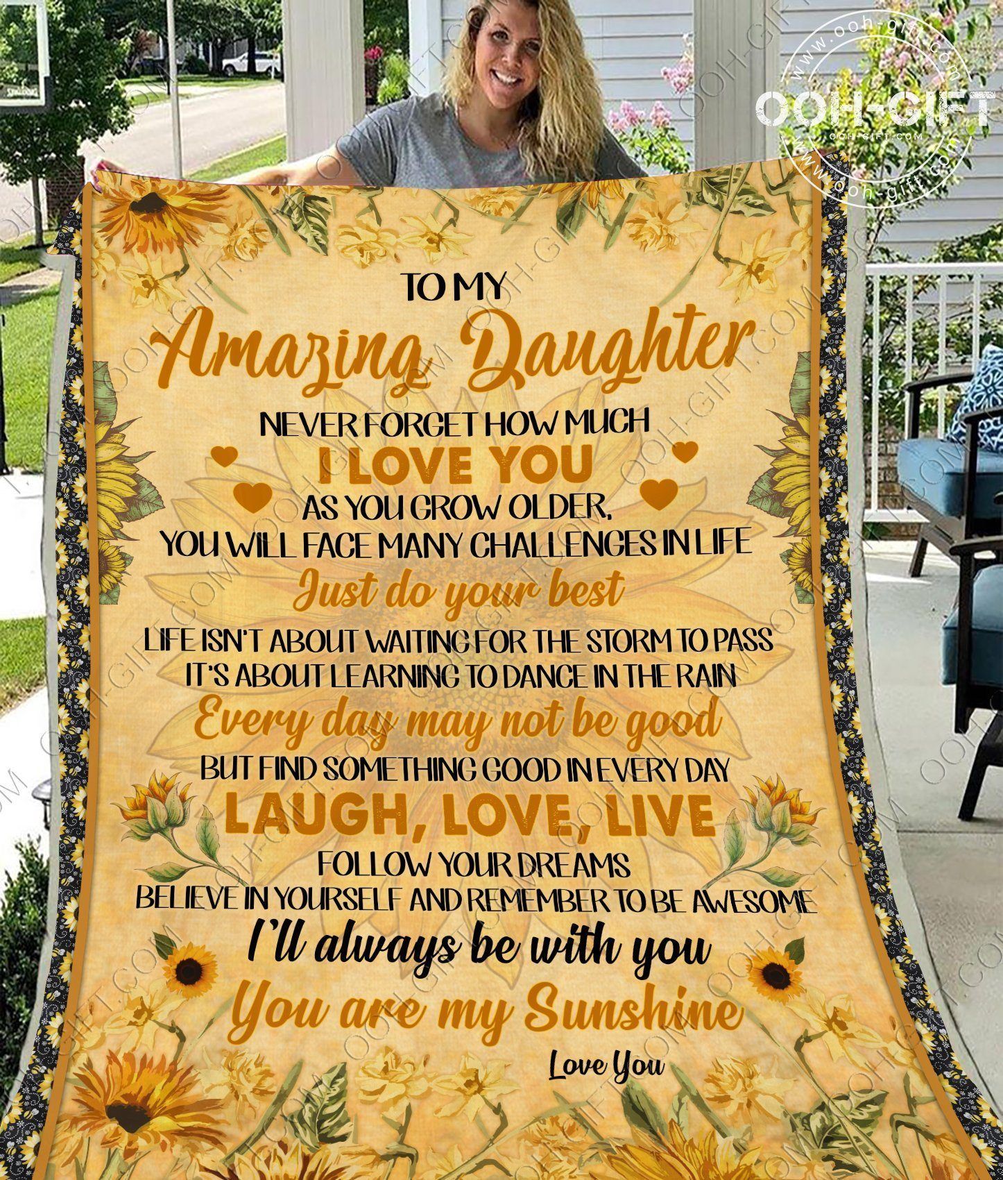 Daughter Never Forget How Much I Love You Sherpa Fleece Blanket