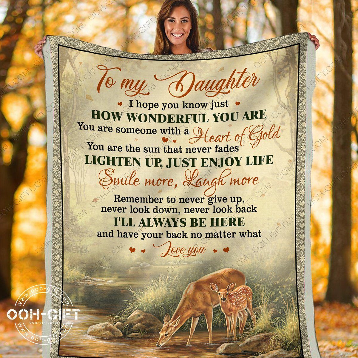 Daughter Never Give Up Sherpa Fleece Blanket