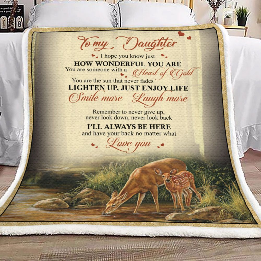 Daughter Never Give Up Home Garden Linens Sherpa Fleece Blanket