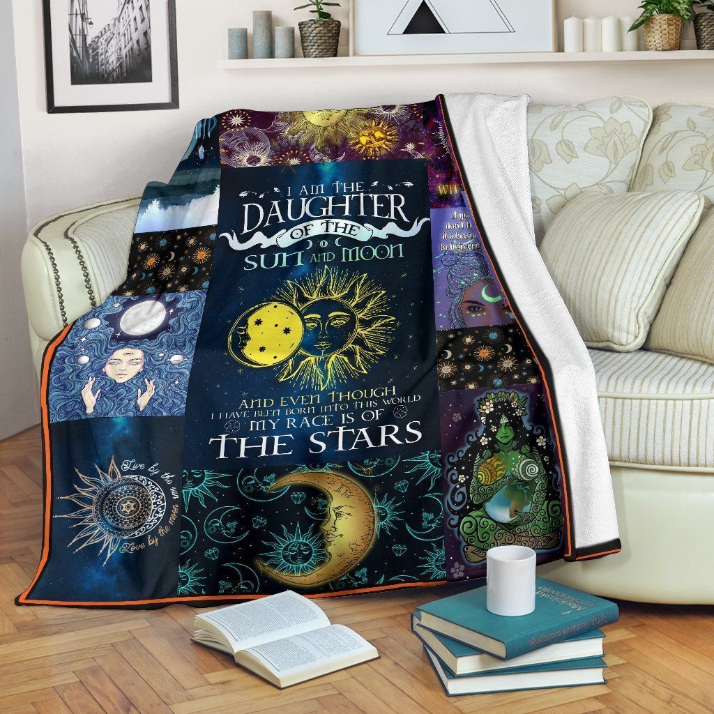 Daughter Of Sun And Moon Sherpa Fleece Blanket