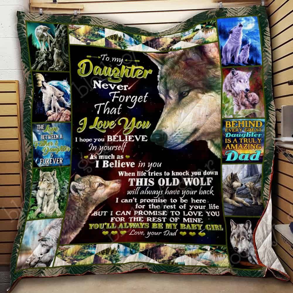 Daughter Old Wolf CL18100197MDQ Quilt Blanket