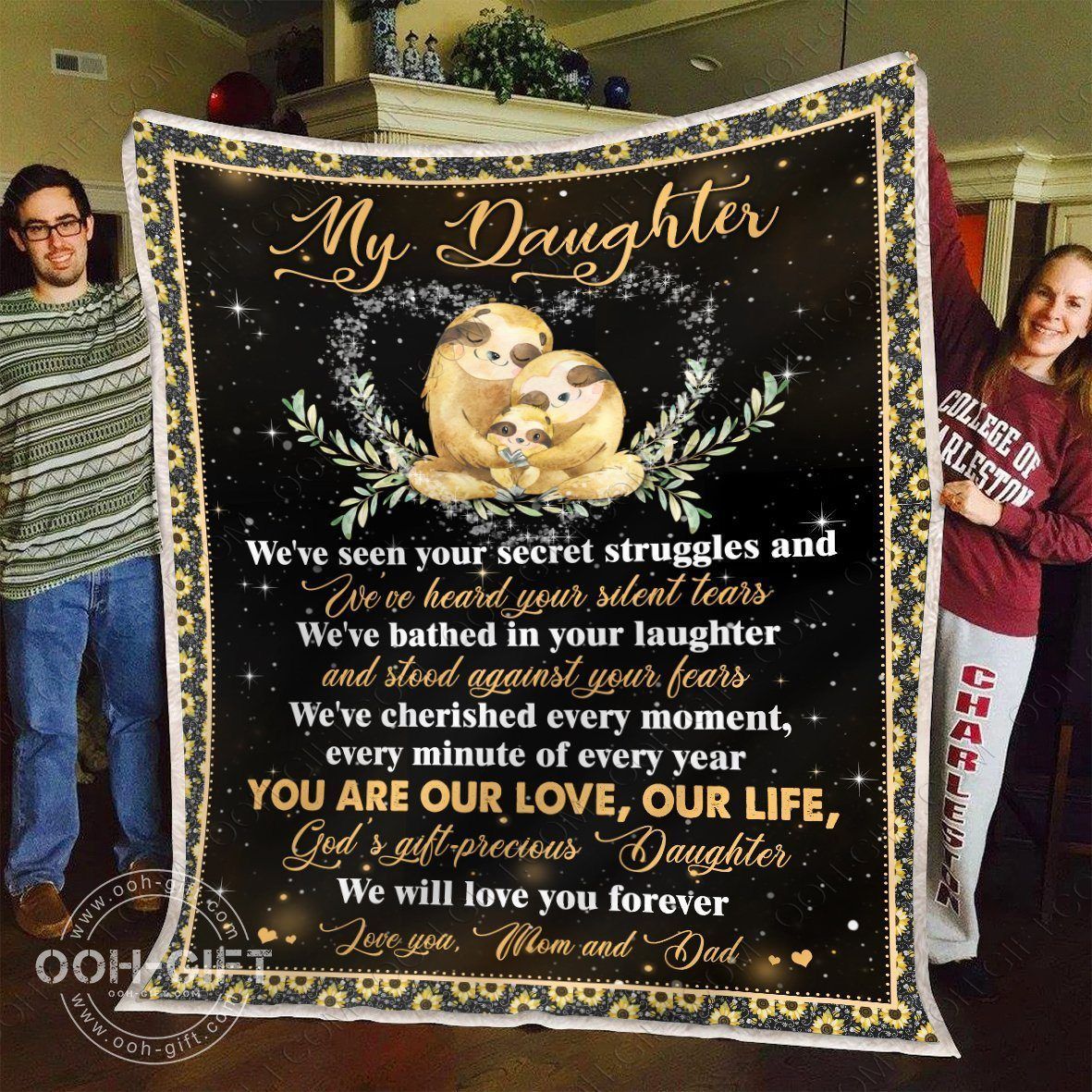 Daughter Our Love Our Life Sherpa Fleece Blanket