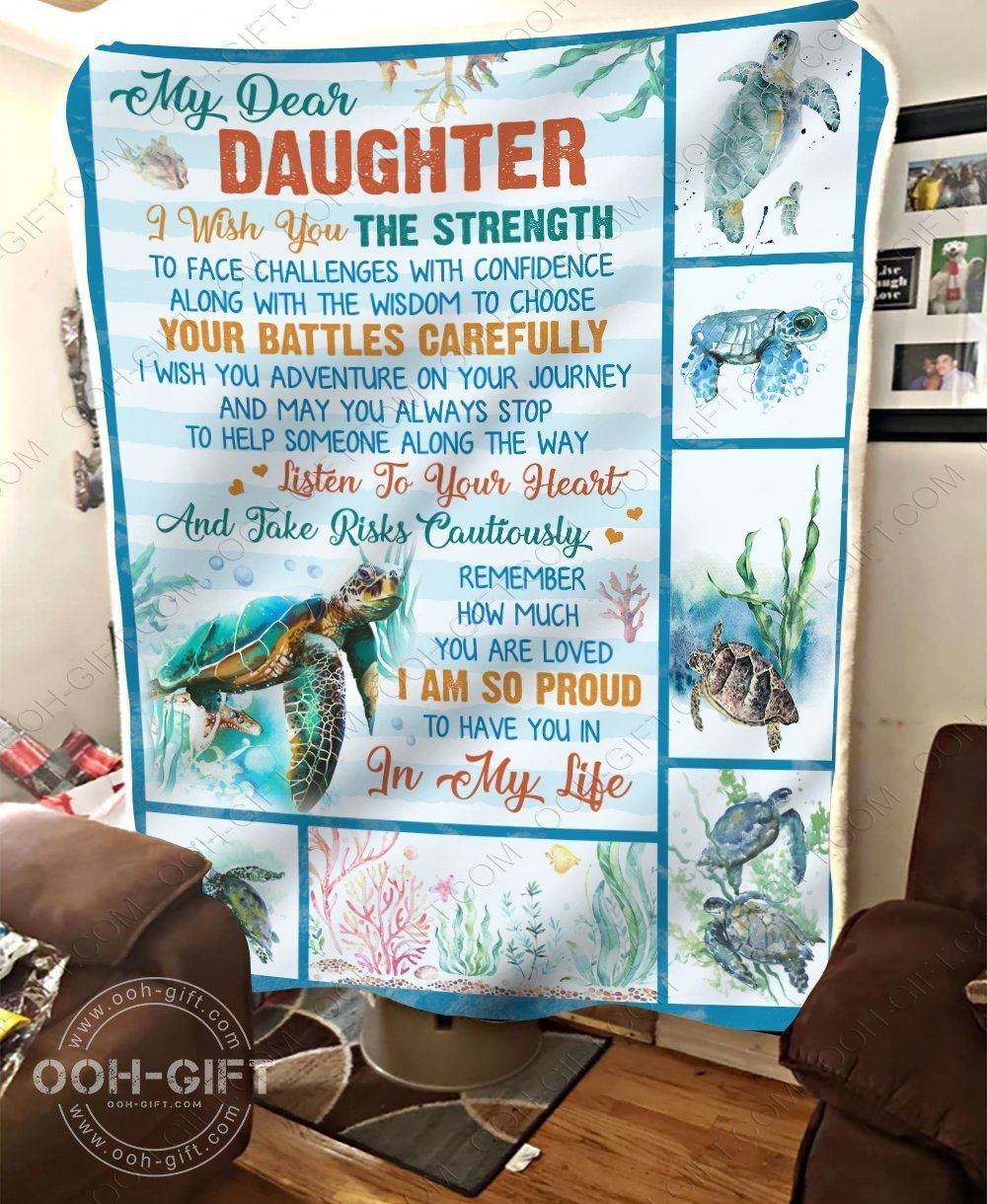 Daughter Proud Of You Sherpa Fleece Blanket