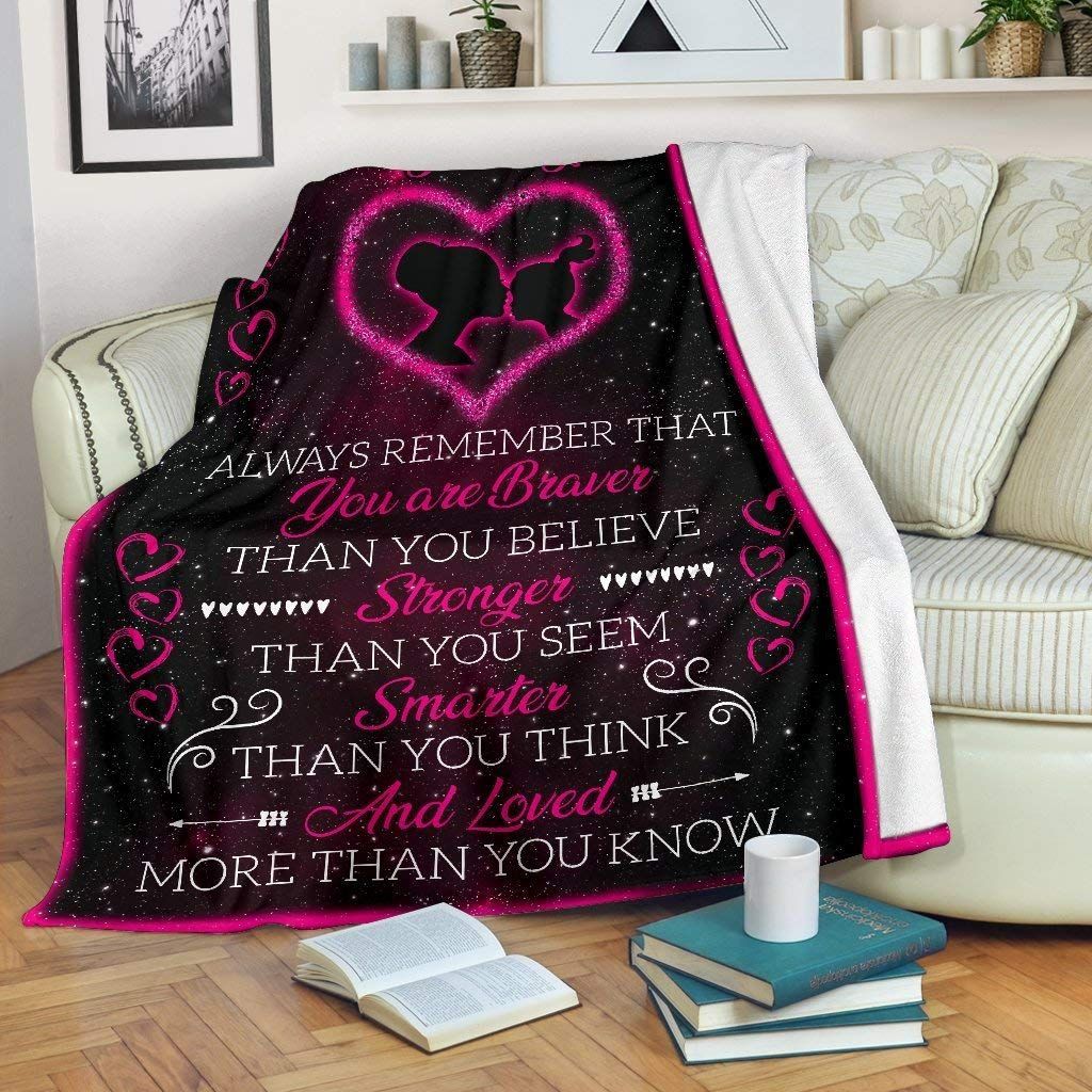 Daughter Remember You Are Brave Sherpa Fleece Blanket