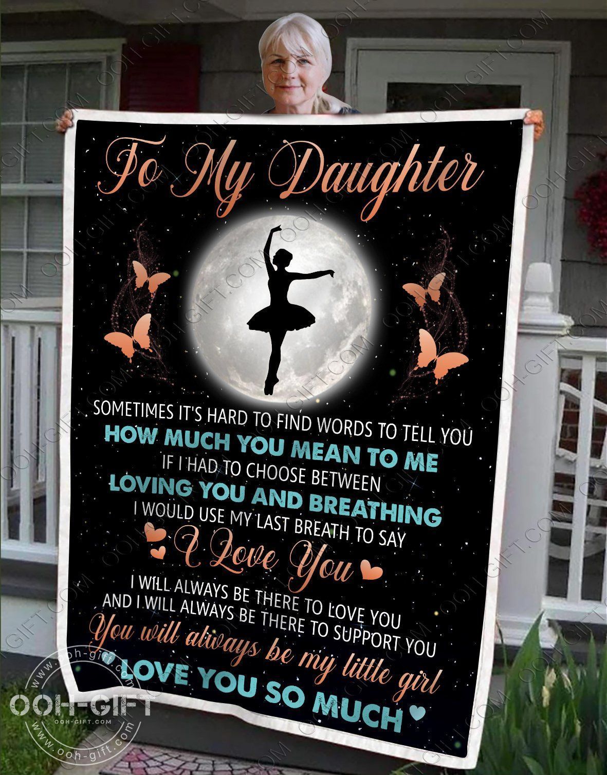 Daughter Say I Love You Sherpa Fleece Blanket
