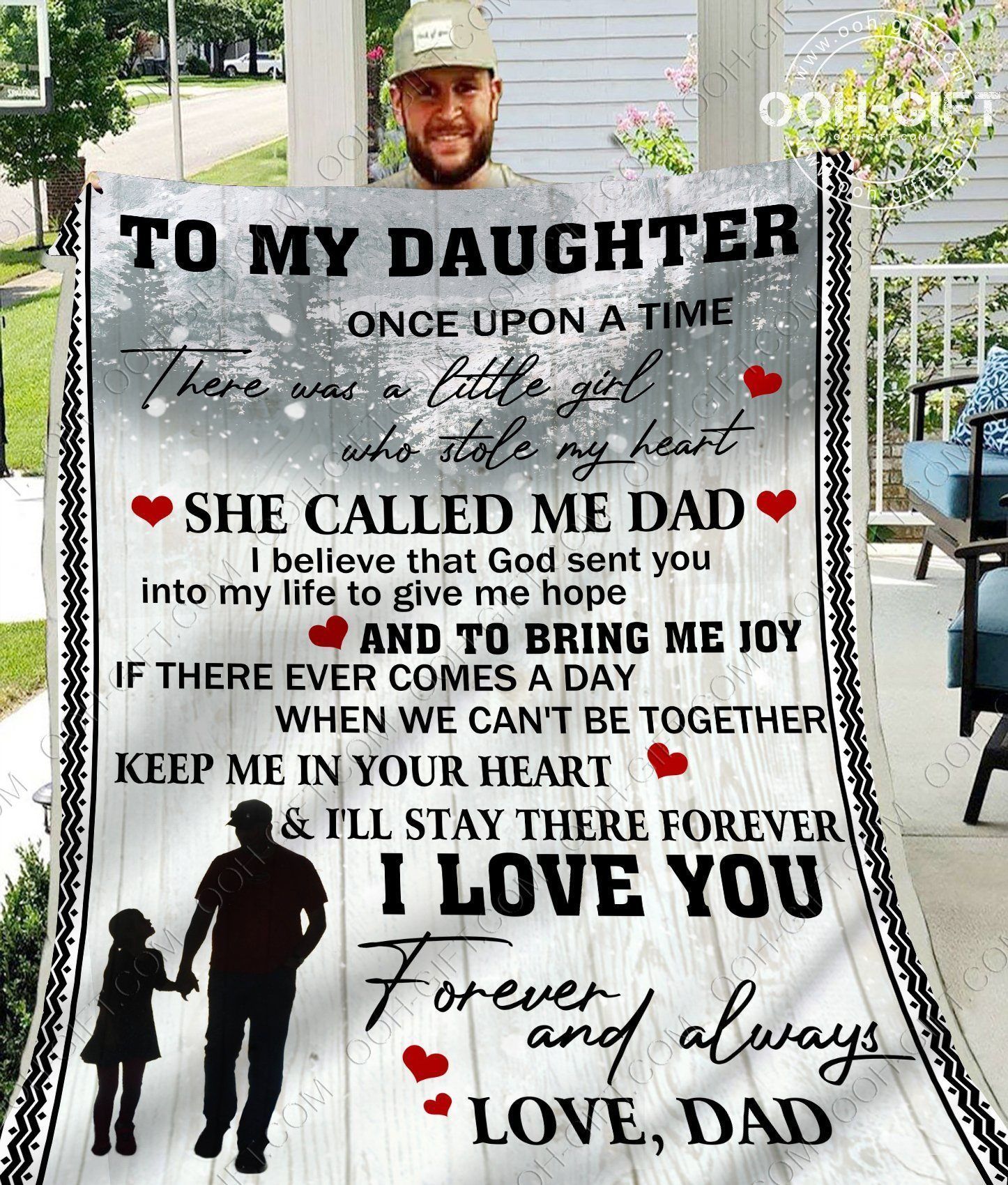 Daughter She Called Me Dad Sherpa Fleece Blanket