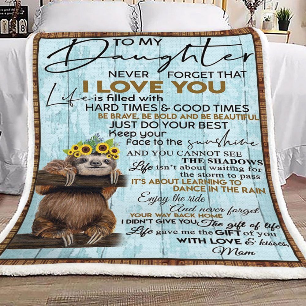 Daughter Sloth Sherpa Fleece Blanket