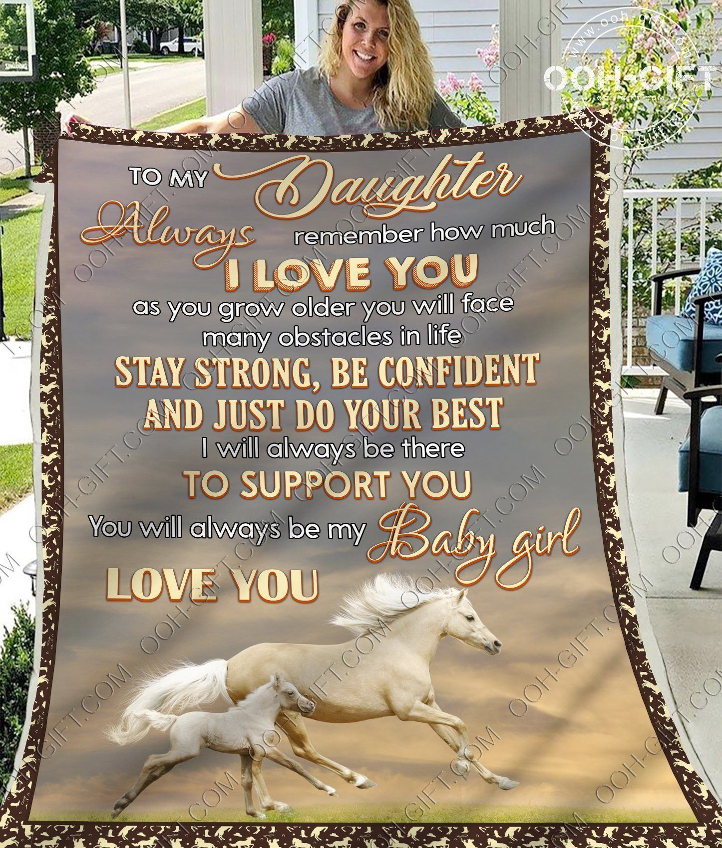 Daughter Stay Strong Sherpa Fleece Blanket