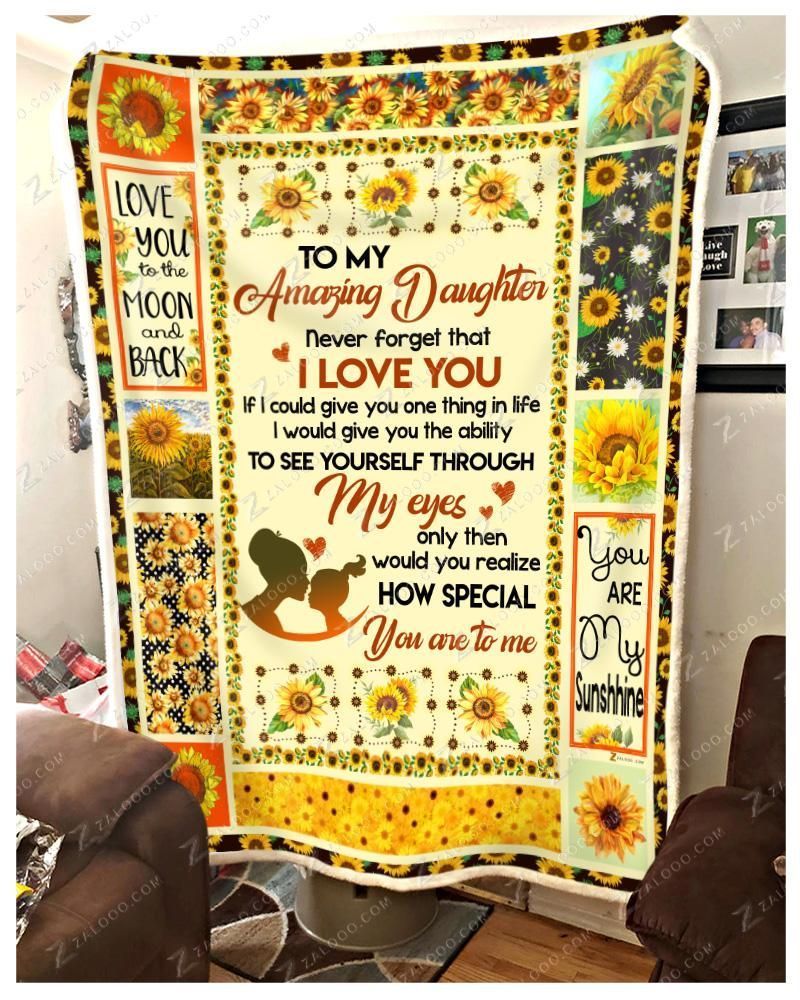 Daughter Sunflower How Special You Are To Me Sherpa Fleece Blanket