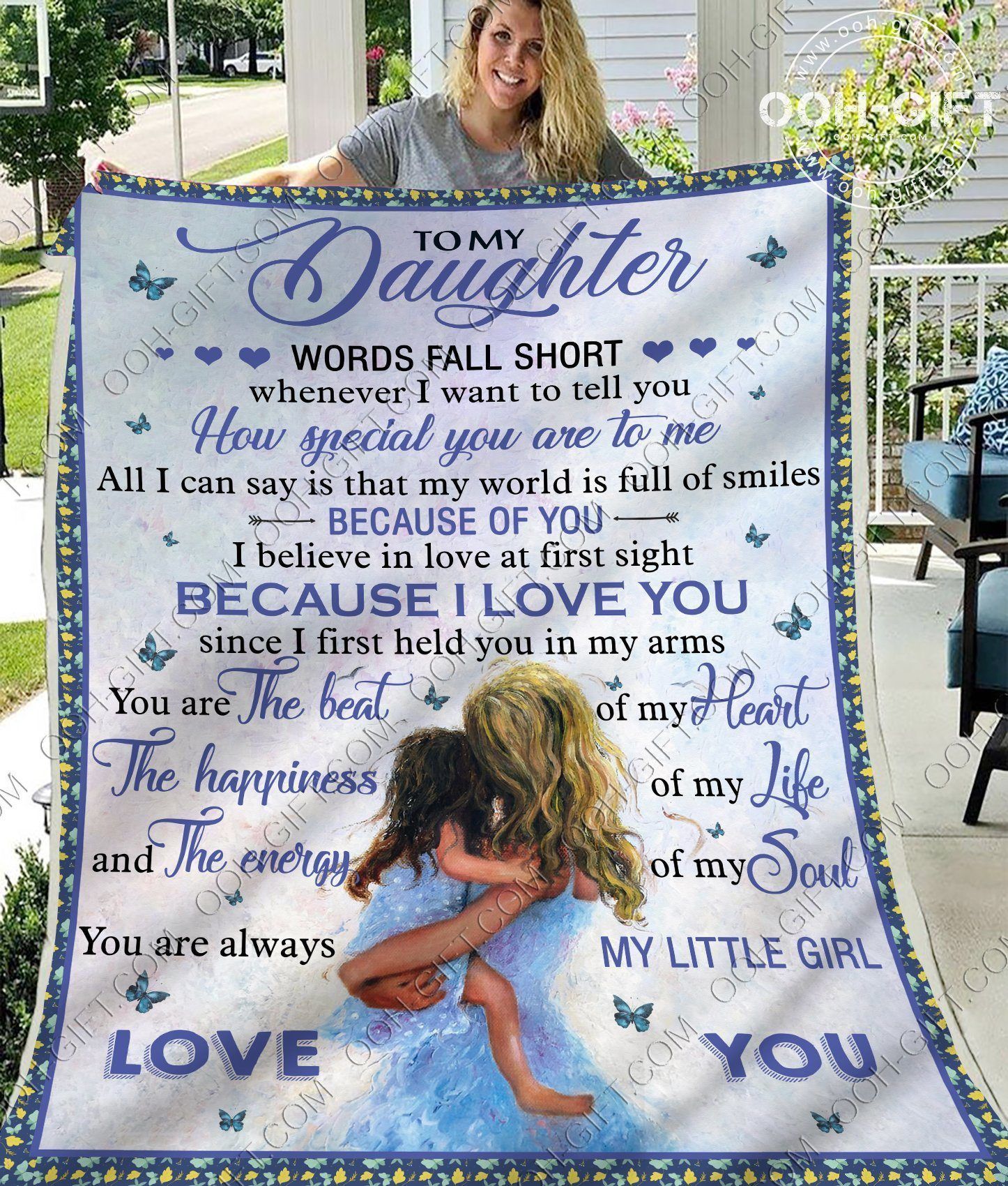 Daughter The Energy Of My Soul Sherpa Fleece Blanket