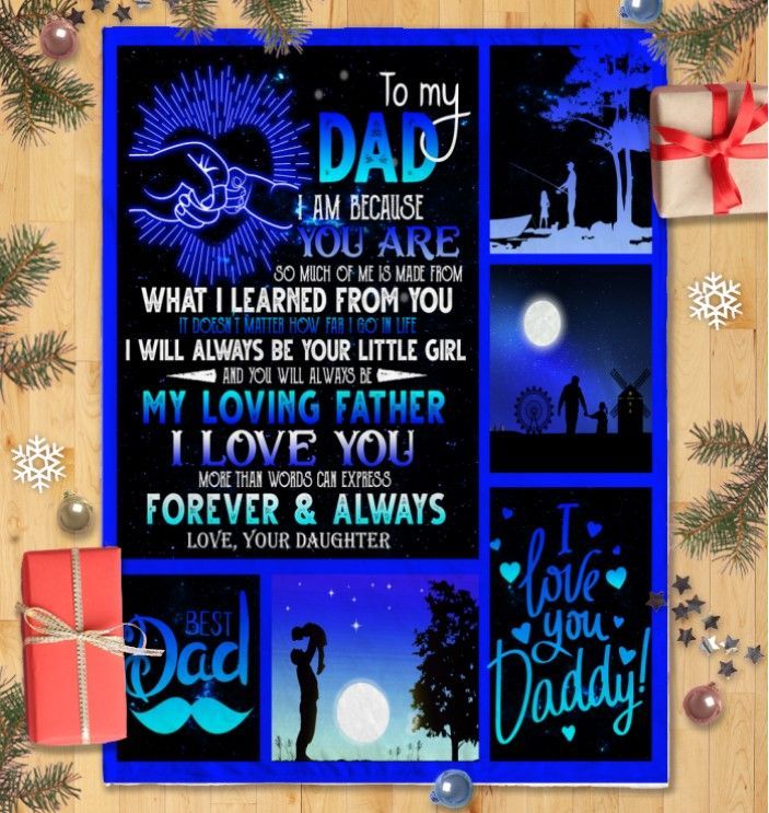 Daughter To Dad Sherpa Fleece Blanket
