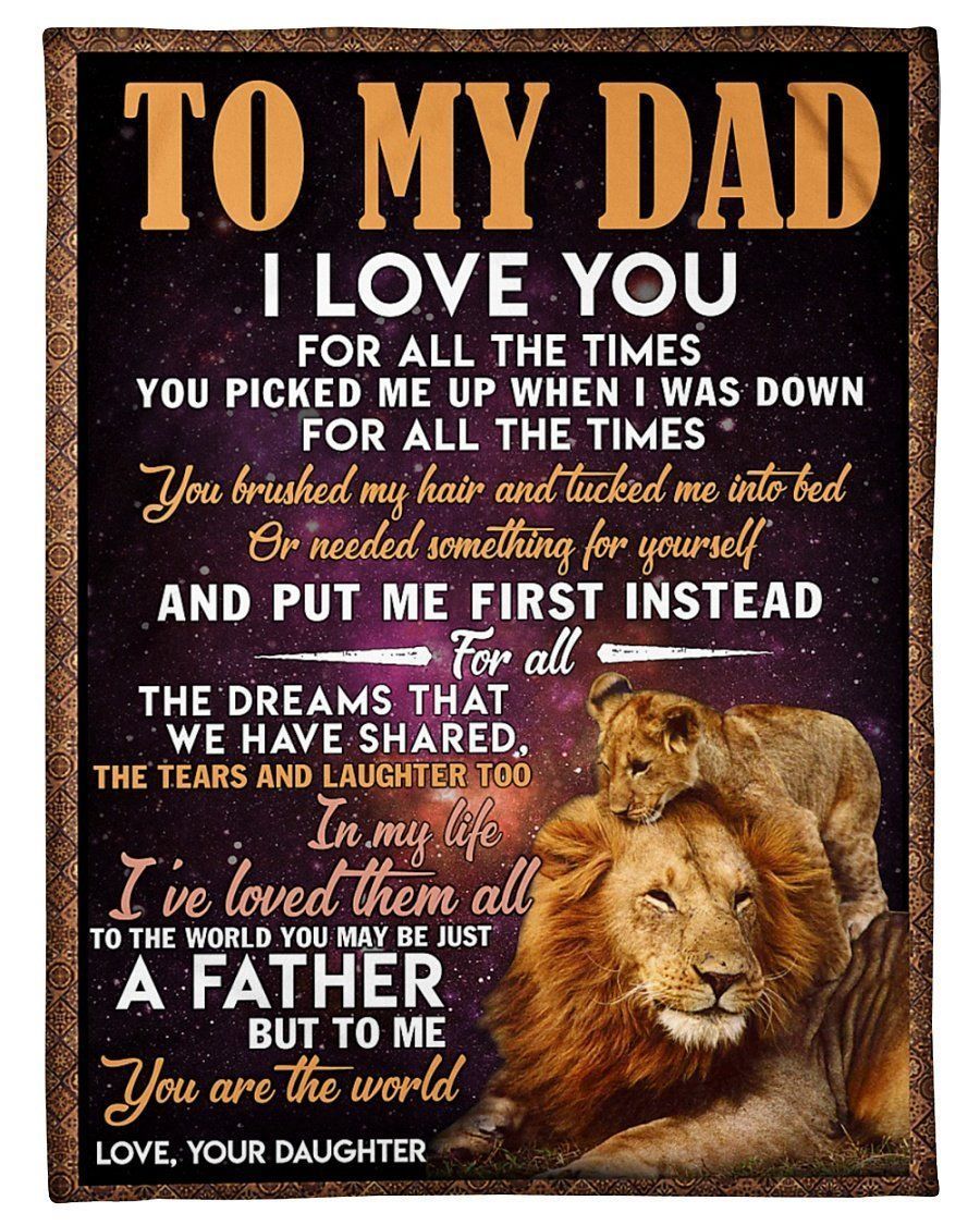Daughter To Dad I Love You Gift For Dad Fleece Blanket