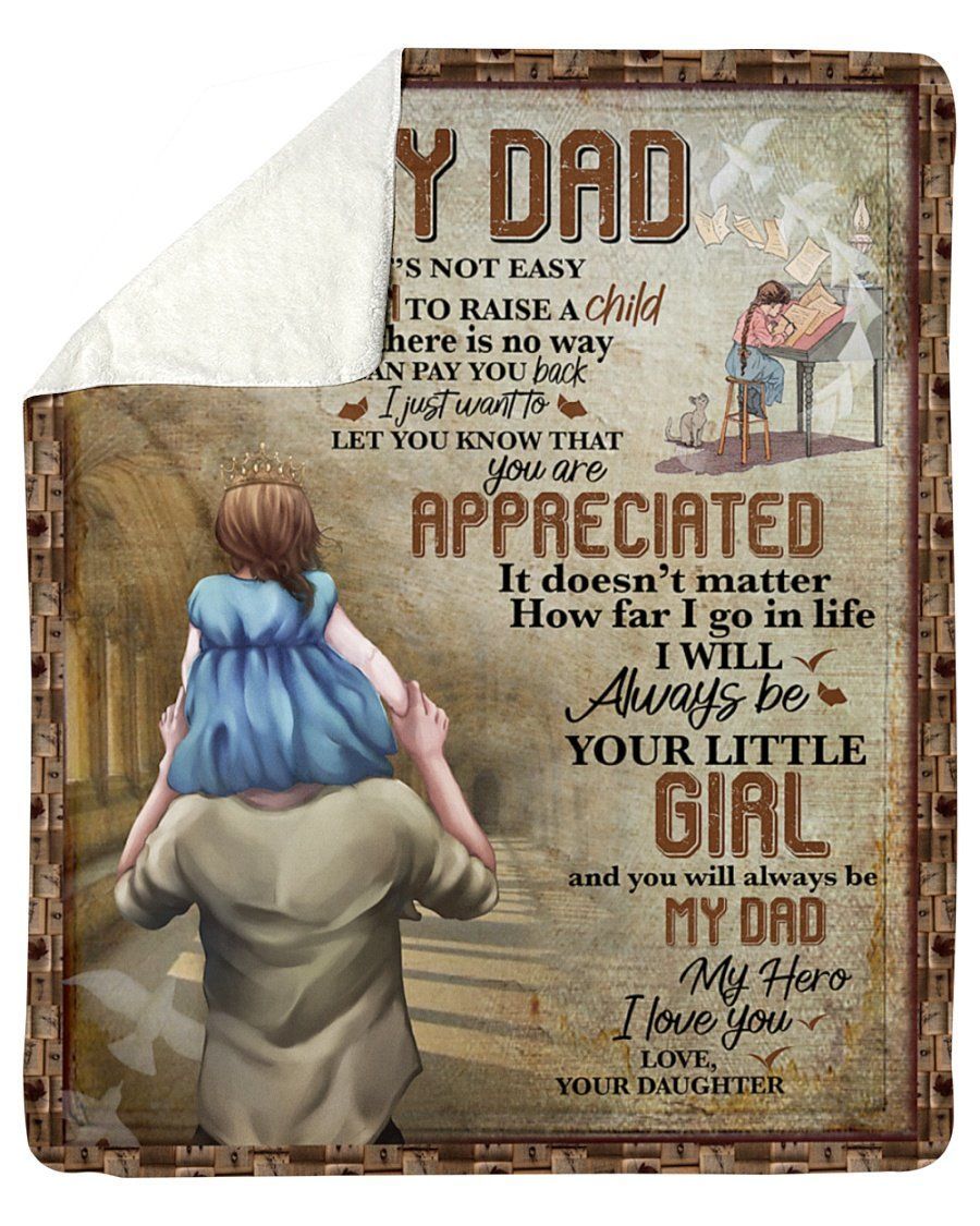 Daughter To Dad I Will Always Be Your Little Girl Fleece Blanket Sherpa Blanket