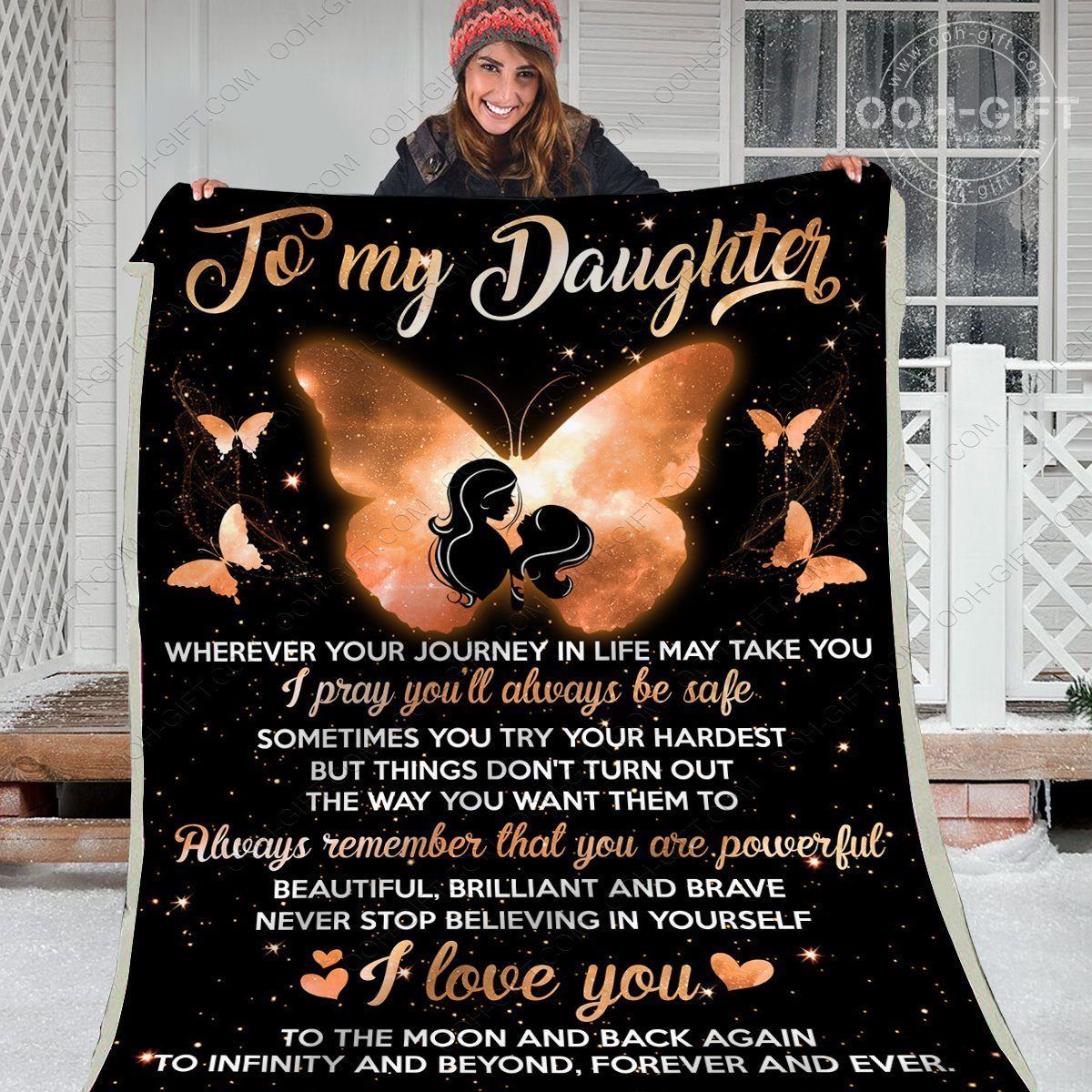 Daughter To Infinity And Beyond Sherpa Fleece Blanket