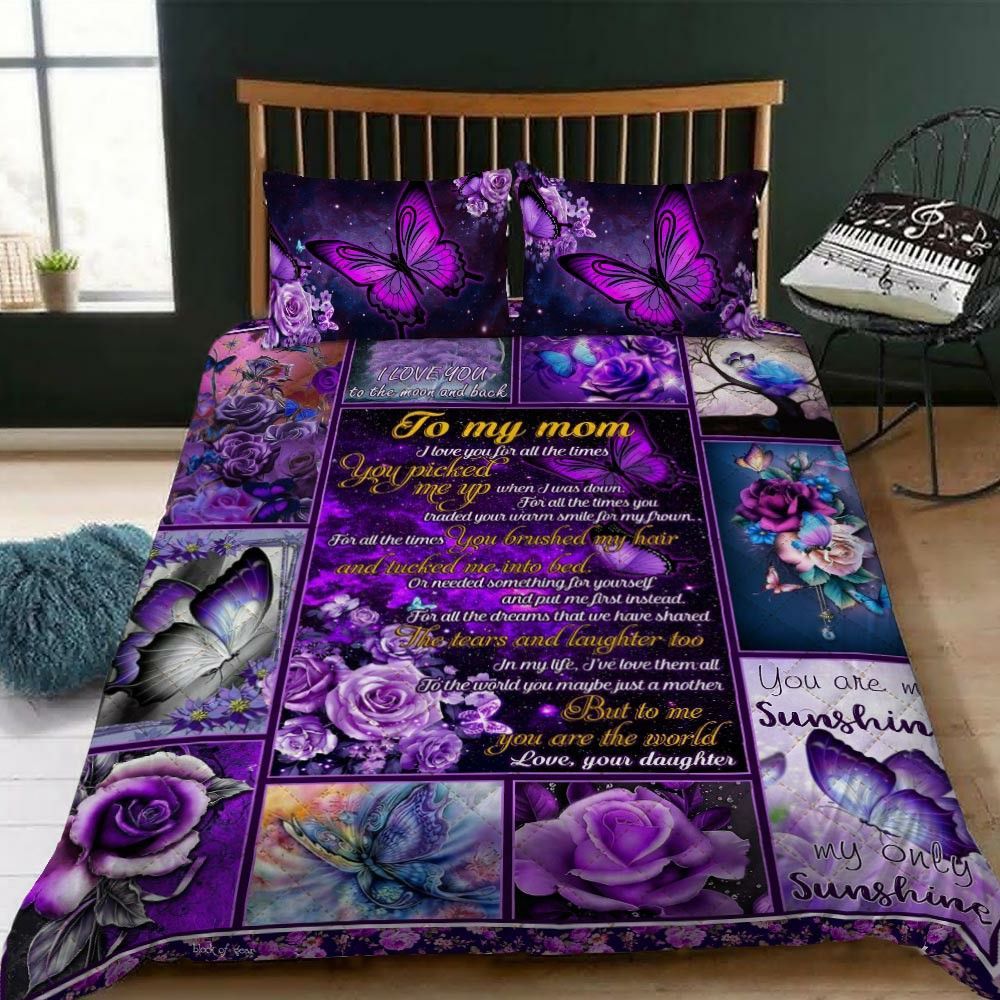 Daughter To Mom Butterfly Bedding Set