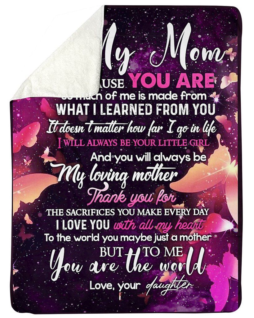 Daughter To Mom Sherpa Fleece Blanket