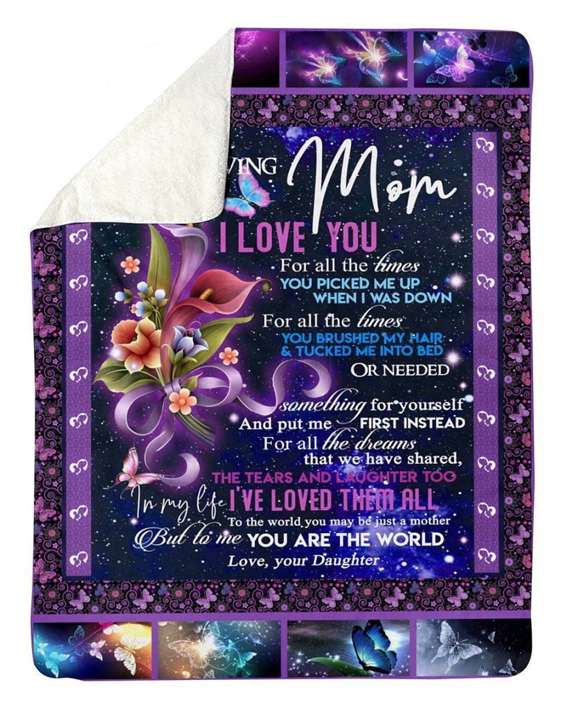 Daughter To Mom Sherpa Fleece Blanket