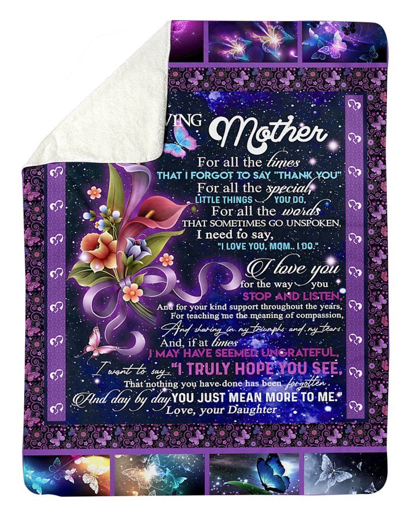 Daughter To Mom Sherpa Fleece Blanket