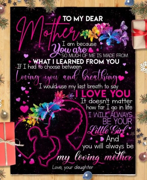 Daughter To Mom Sherpa Fleece Blanket