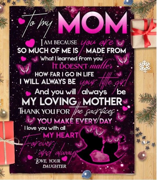 Daughter To Mom Sherpa Fleece Blanket