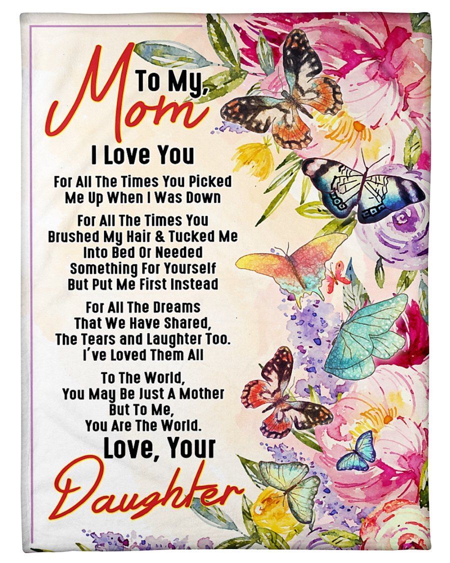 Daughter To Mom I Love You All The Times Fleece Blanket Fleece Blanket