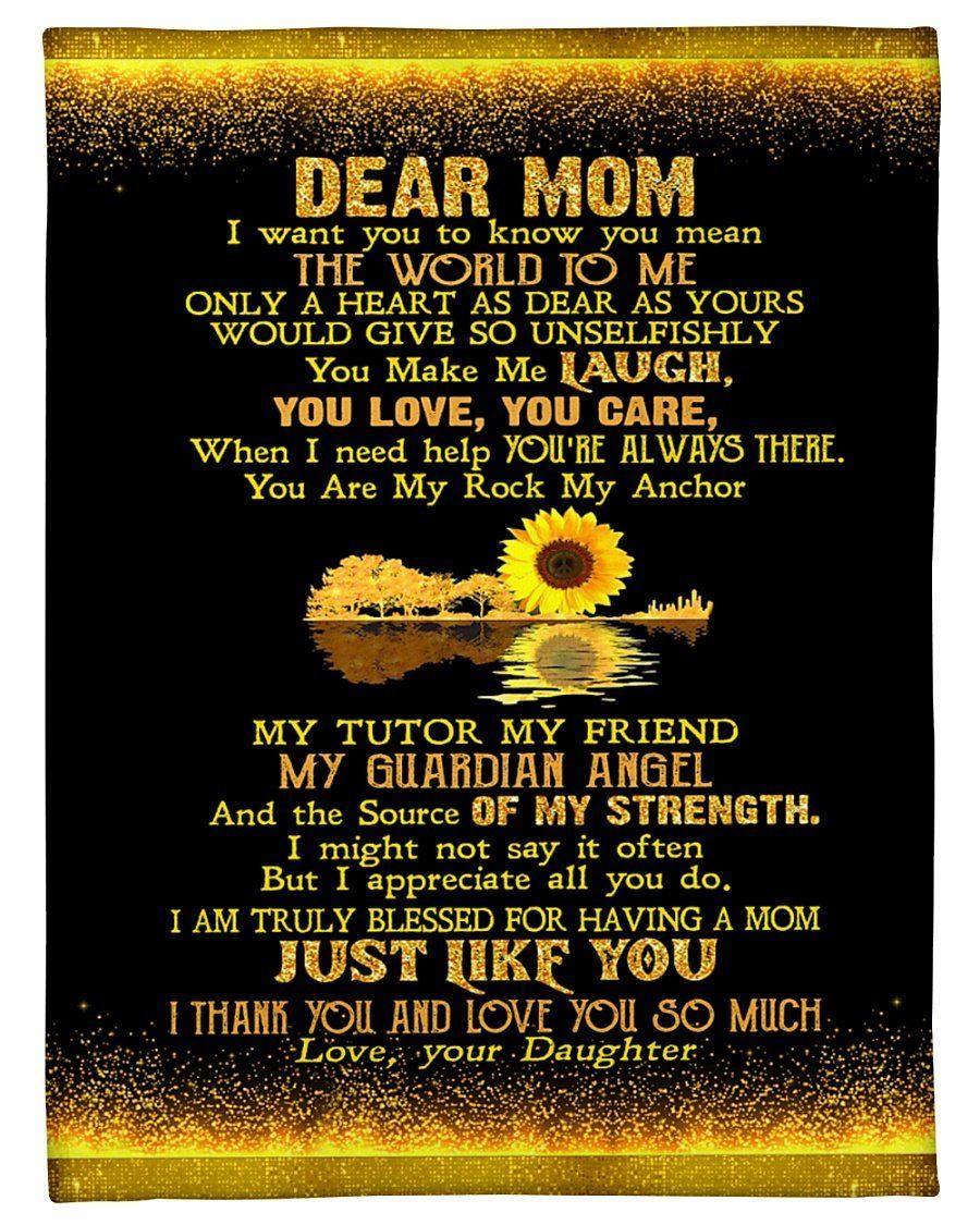 Daughter To Mom Thanks And Love You Son Much Sunflowers Fleece Blanket Fleece Blanket