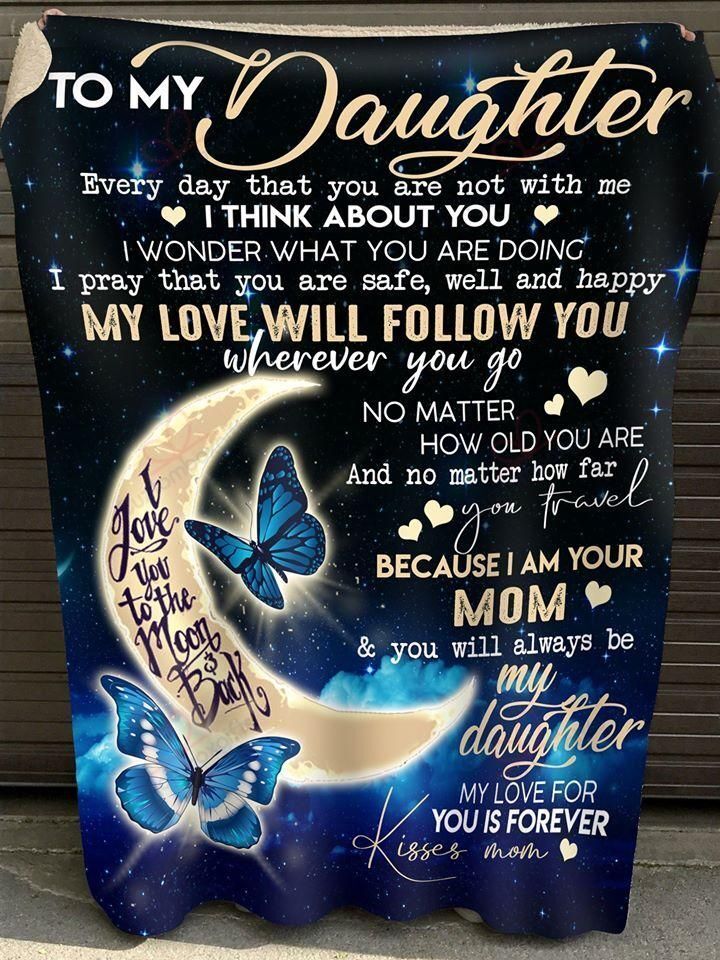 Daughter To My Daughter Everyday That You’Re Not With Me I Think Of You Gift For Daughter Sherpa Fleece Blanket