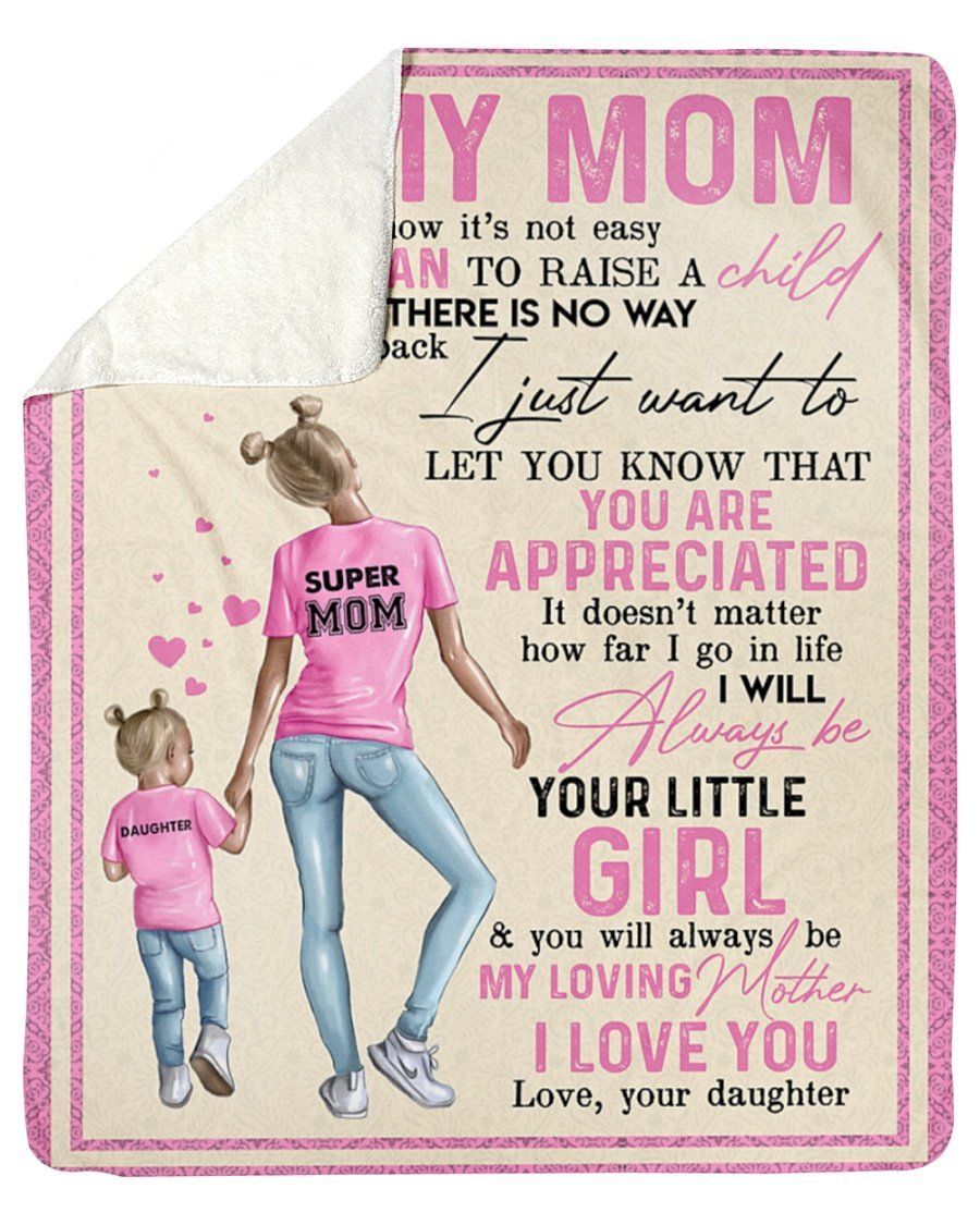 Daughter To My Mom You Are Appreciated Pink Fleece Blanket Sherpa Blanket