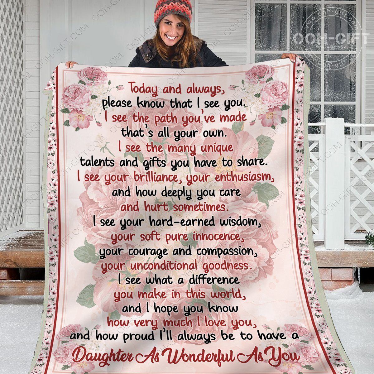 Daughter Today Always Sherpa Fleece Blanket
