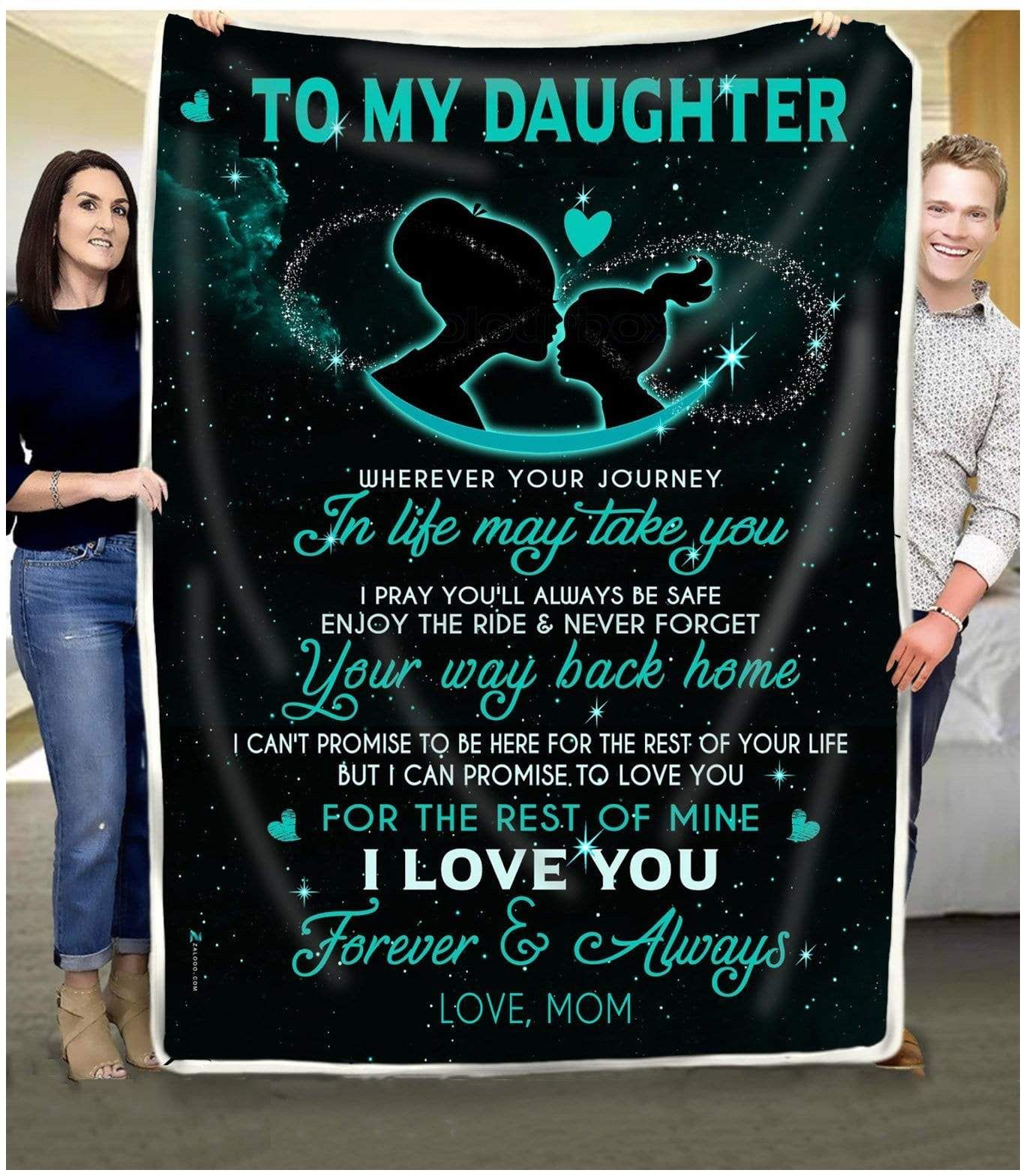 Daughter Turquoise Wherever Your Journey In Life May Take You Sherpa Fleece Blanket