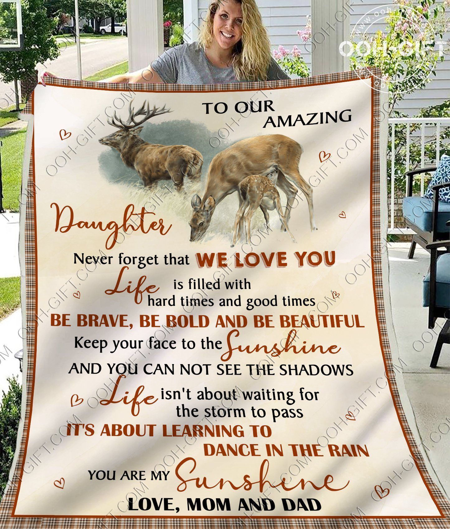 Daughter We Love You Sherpa Fleece Blanket