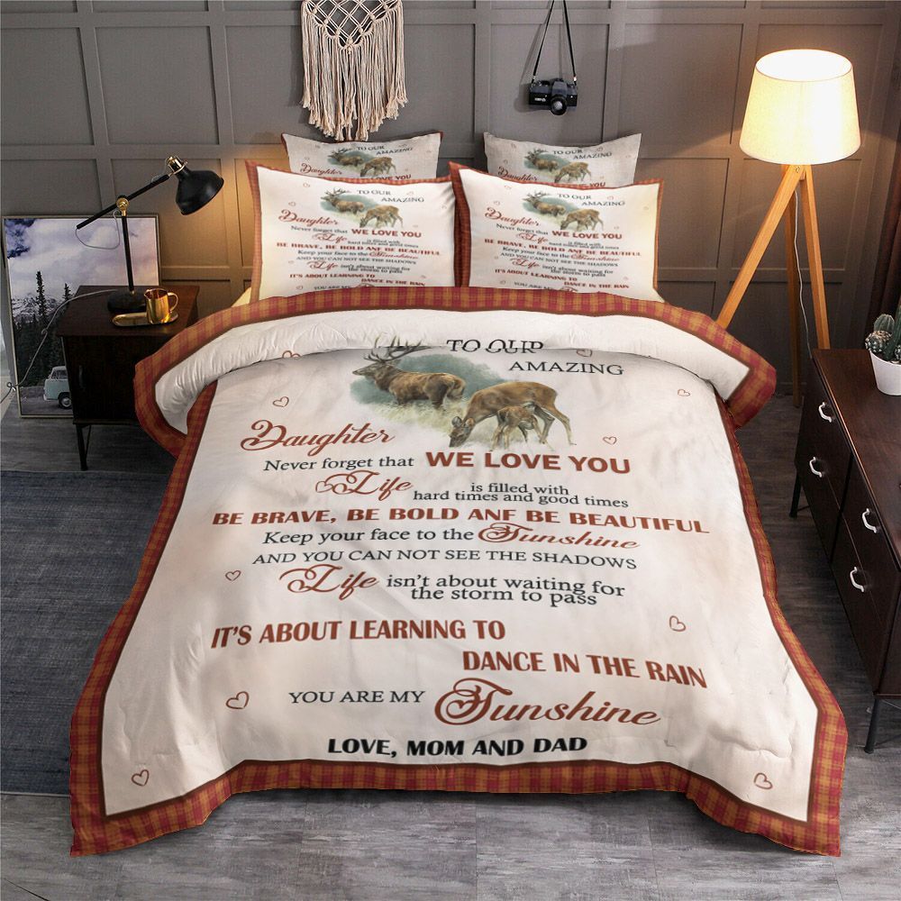 Daughter We Love You Home Garden Linens Bedding Set
