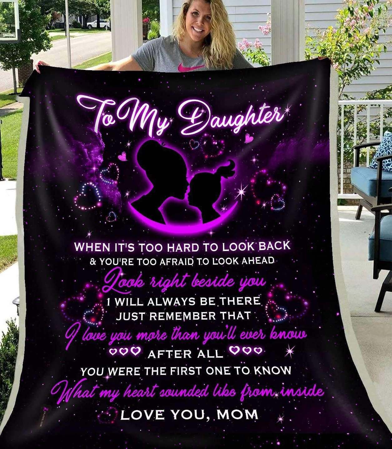 Daughter What my heart sounded like from inside Sherpa Fleece Blanket