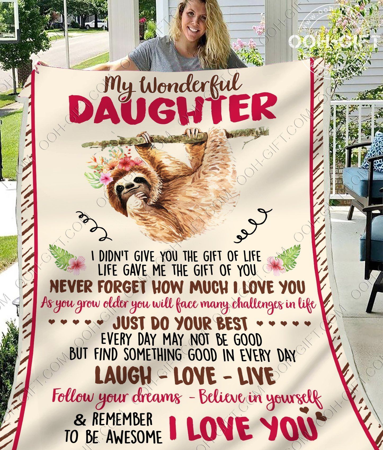 Daughter Wonderful Daughter Sherpa Fleece Blanket